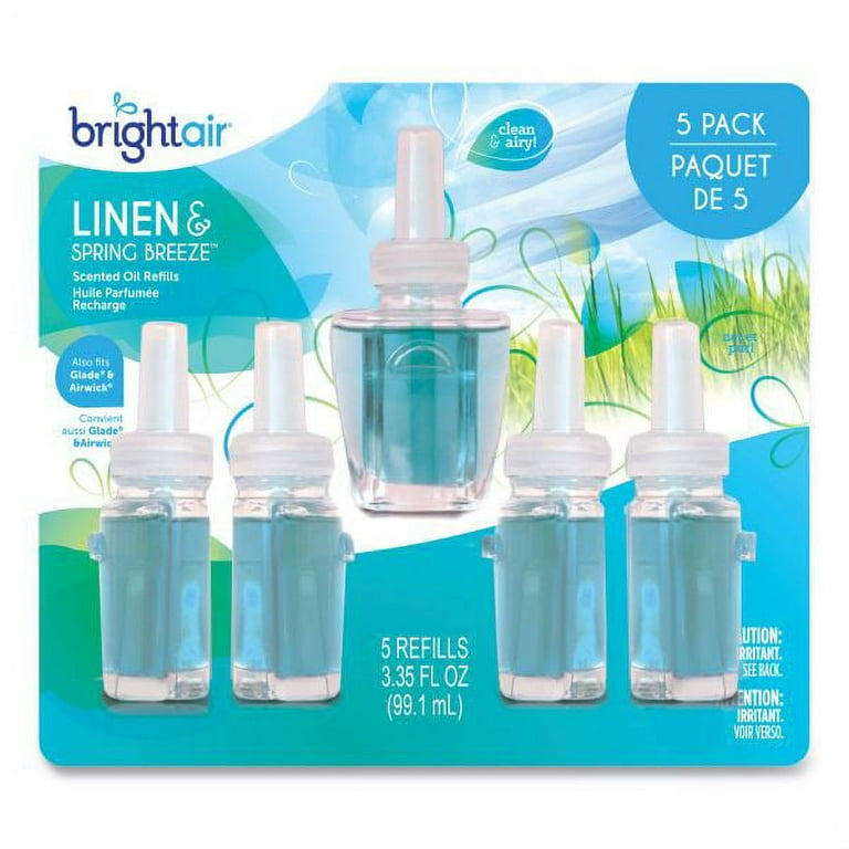 Electric Scented Oil Air Freshener Refill, Linen and Spring Breeze, 0.67 oz Bottle, 5/Pack, 6 Pack/Carton Electric Scented Oil Air Freshener Refill, Linen and Spring Breeze, 0.67 oz Bottle, 5/Pack, 6 Pack/Carton