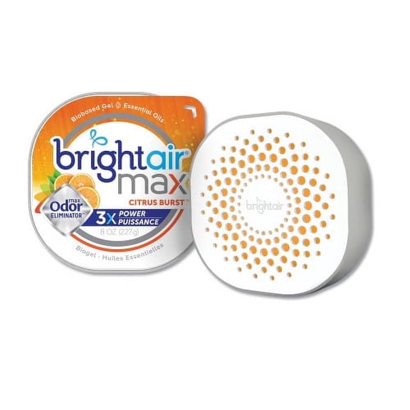 Bright Air Max Odor Eliminator Air Freshener, Citrus Burst, 8 oz Jar, 6/Carton, Each