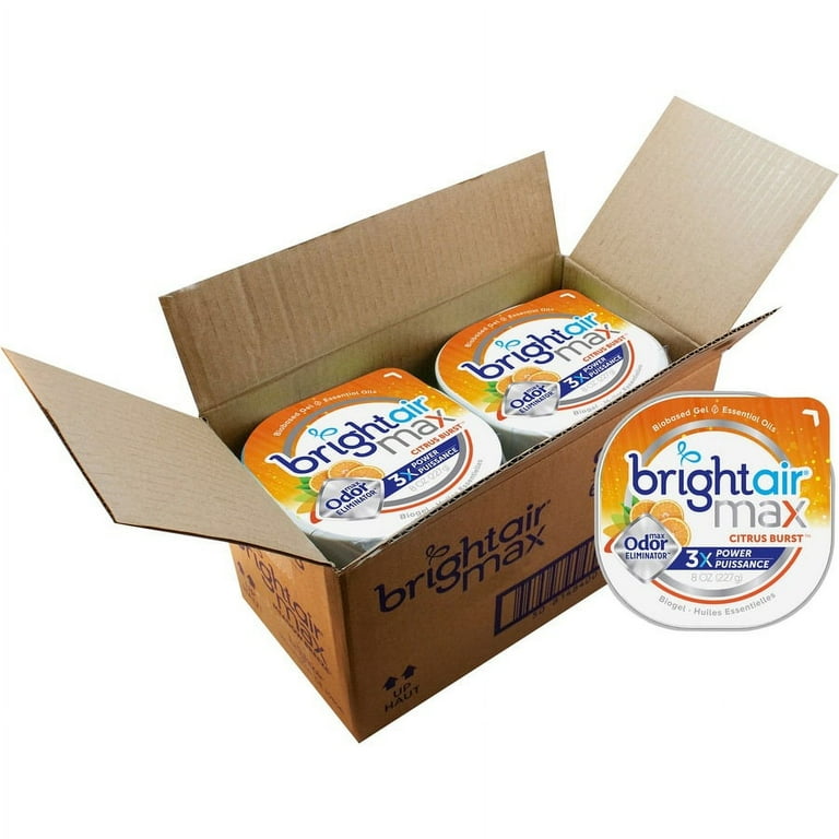 Bright Air Max Scented Gel Odor Eliminator - Gel - 8 oz - Citrus - 6 / Carton - Odor Neutralizer, Phthalate-free, Paraben-free, BHT Free, Bio-based, Formaldehyde-free, NPE-free Bright Air Max Scented Gel Odor Eliminator - Gel - 8 oz - Citrus - 6 / Carton - Odor Neutralizer, Phthalate-free, Paraben-free, BHT Free, Bio-based, Formaldehyde-free, NPE-free