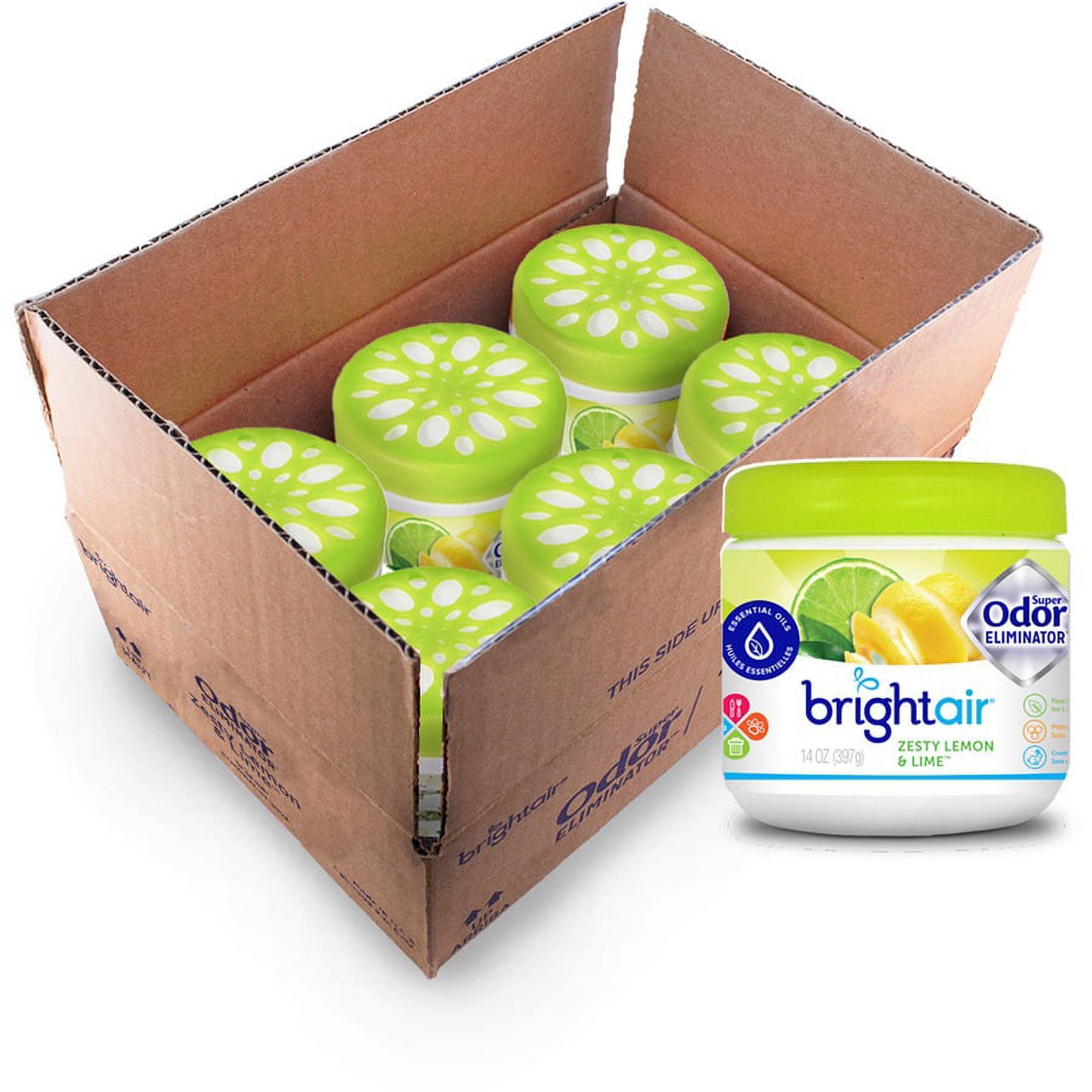 Bright Air Zesty Lemon Super Odor Eliminator - 14 fl oz (0.4 quart) - Lemon, Lime, Zesty Lemon - 60 Day - 6 / Carton - Odor Neutralizer, Long Lasting Bright Air Zesty Lemon Super Odor Eliminator - 14 fl oz (0.4 quart) - Lemon, Lime, Zesty Lemon - 60 Day - 6 / Carton - Odor Neutralizer, Long Lasting