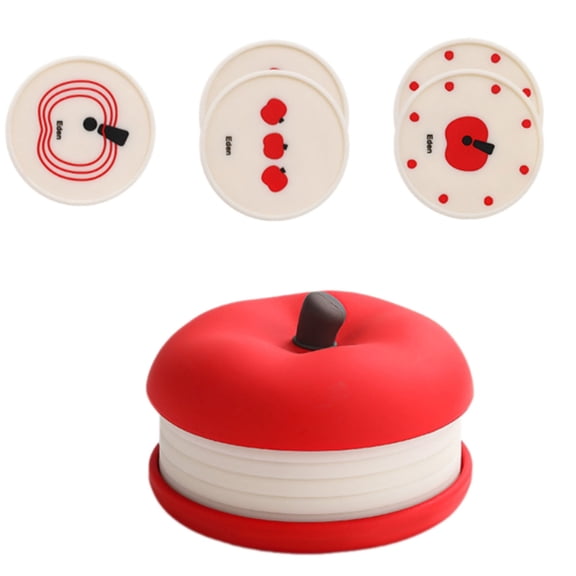 Bright Apples Shape Coaster Heatproof Front For Hot Beverages Slip Resistant Kitchen Table Decors Accessory