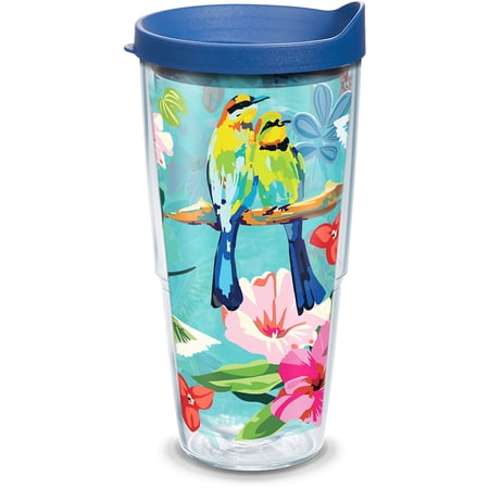 Bright Bird Pattern 24 oz Tumbler with lid