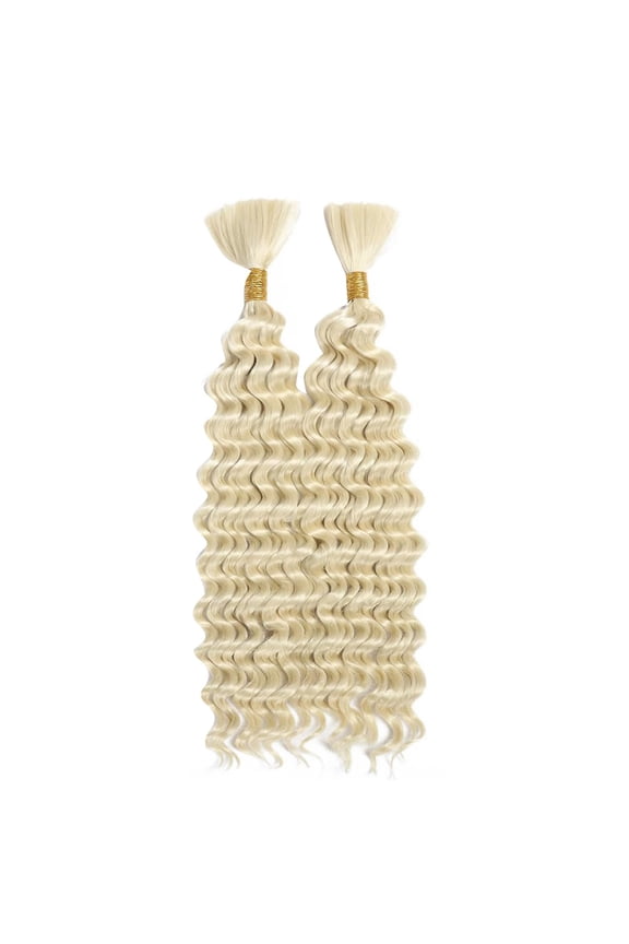 Bright Blonde Wig Deep Wavy Braided Hair Extensions High Temperature Silk Boho Knotless Braids for Women