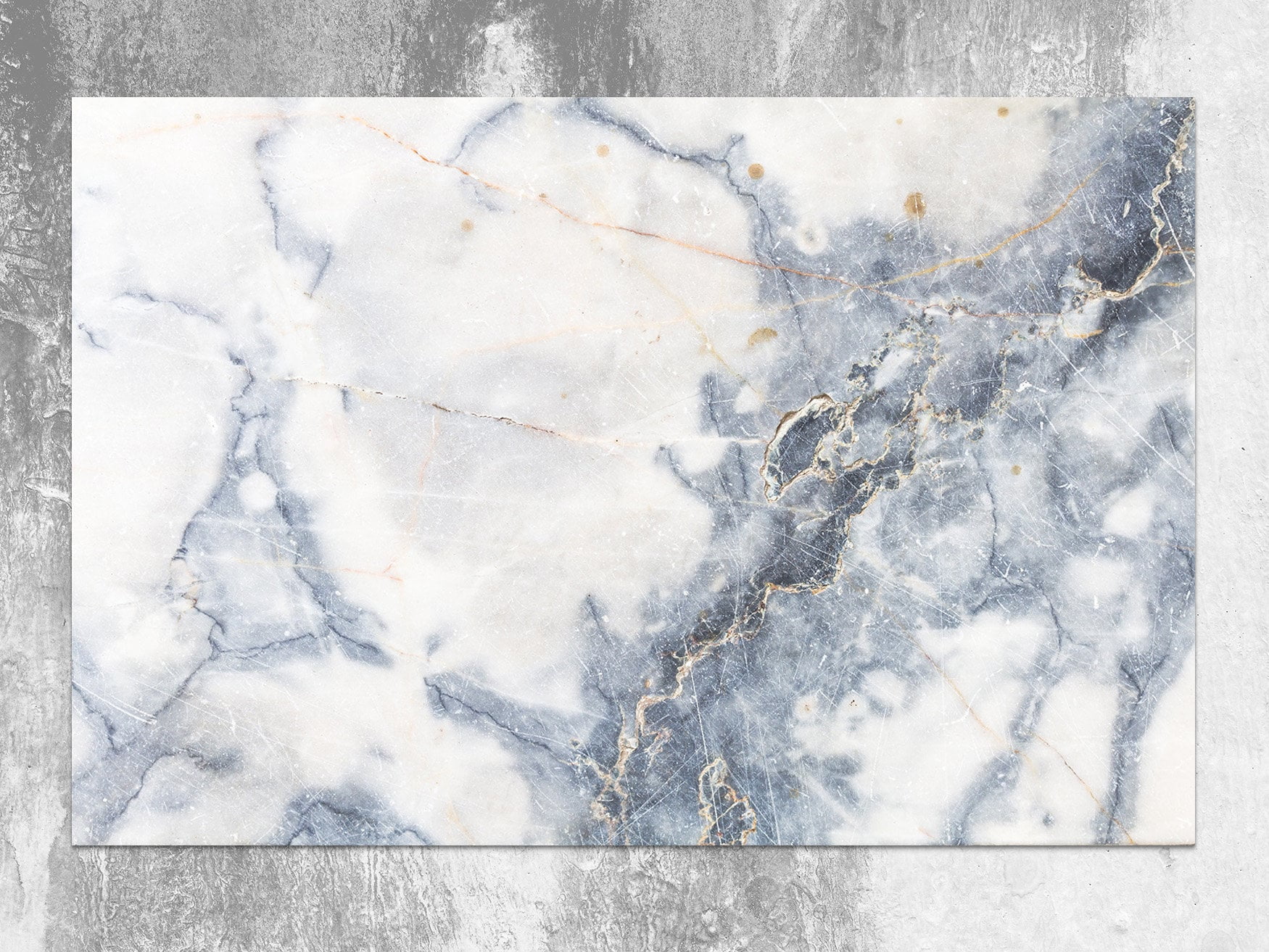 Bright Blue Marble Rug Mat, Blue Linoleum Rug, White Floor Mat, Marble Rug, Floor Mat