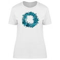 thumbnail image 1 of Bright Blue Round Wreath T-Shirt Women -Image by Shutterstock, Female XX-Large, 1 of 2