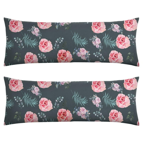 Bright Body Pillow Cover 20x54 - Colorful Floral Print Long Pillow Case with Invisible Zipper - Soft Full Body Pillow Protector - Machine Washable Cozy Slipcover for Sleeping