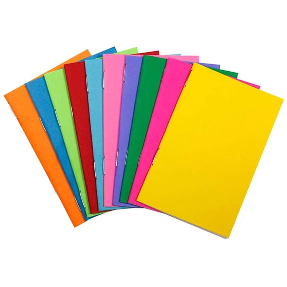Hygloss Rainbow Bright Blank Book, 4-1/4 x 5-1/2 Inches, 10 Books with 24 Sheets Each