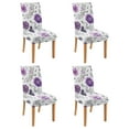 thumbnail image 1 of Bright Botanical Dining Chair Covers Set of 4 Colorful Blossom and Nature Print Washable Polyester Stretch Slipcovers Removable Seat Protector for Summer Dining Room, 1 of 6
