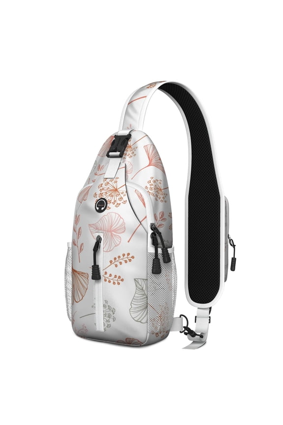 Bright Botanical Floral Sling Backpack with Rustic Farmhouse Design, Lightweight Durable Crossbody Daypack, Adjustable Strap, Multiple Compartments for Garden and Travel