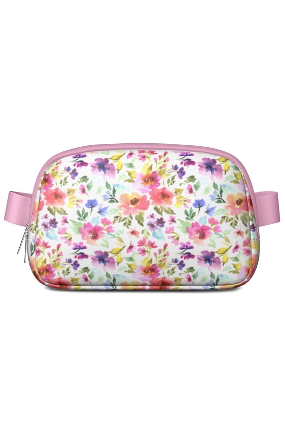 Bright Botanical Waist Bag – Floral Fanny Pack with Tropical Vibe, Artistic Bloom & Romantic Wildflowers