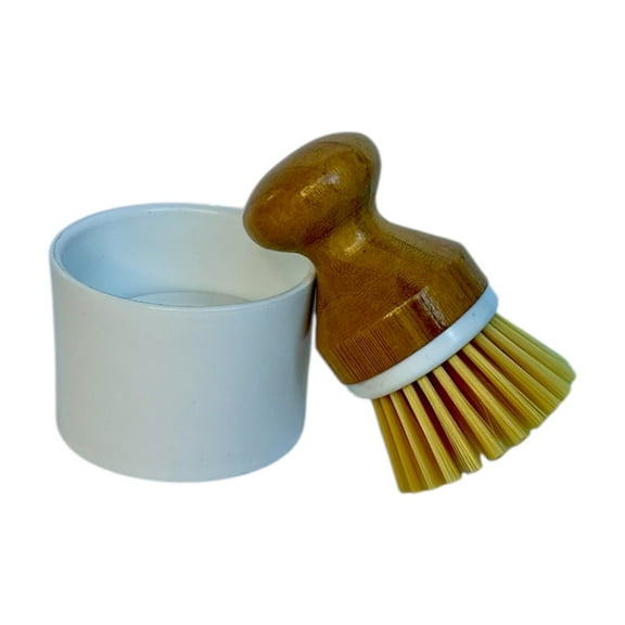 Bright Box Bamboo Palm Brush with Holder, 1ct  Durable Bristles & Quick-Dry Storage