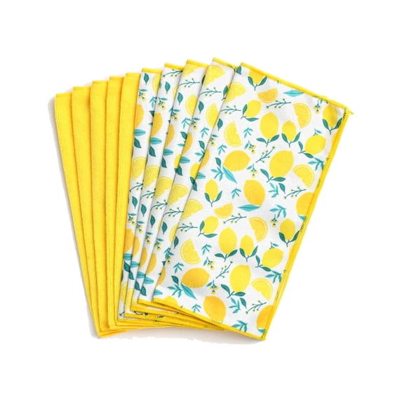 Material Count App Bright Box Microfiber Cleaning Cloths, Lint-Free Reusable Cloths, Lemon ...