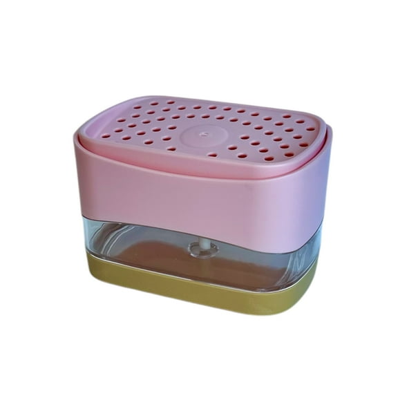 Bright Box 2-in-1 Dish Soap Pump Dispenser with Sponge Holder  Pink