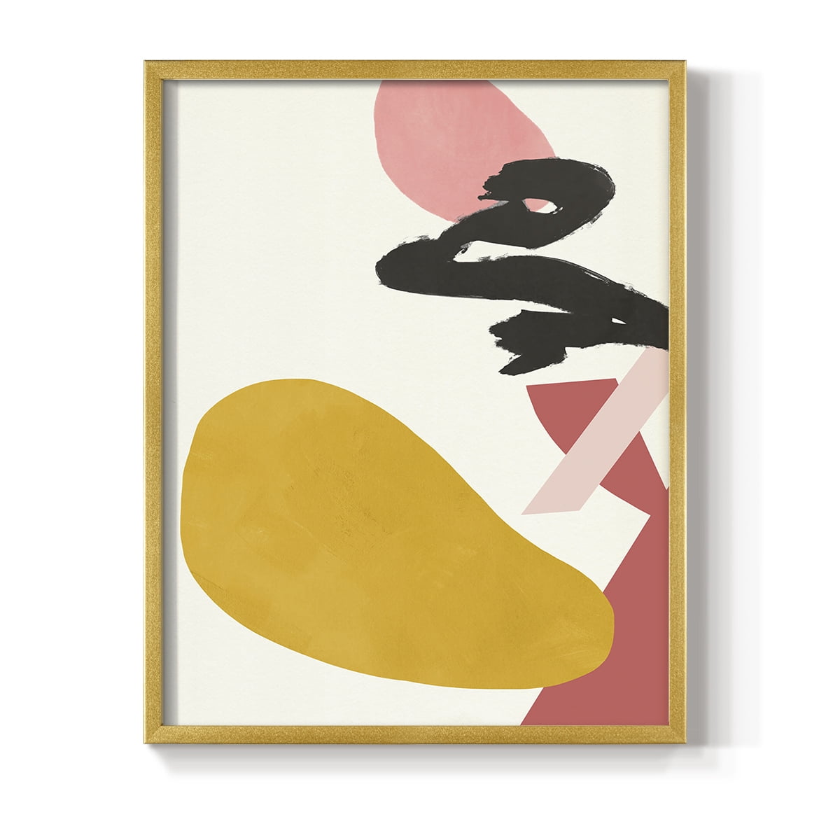 Bright Boy I Framed Print in Gold Solid Wood Framed Print No Nail Hanging