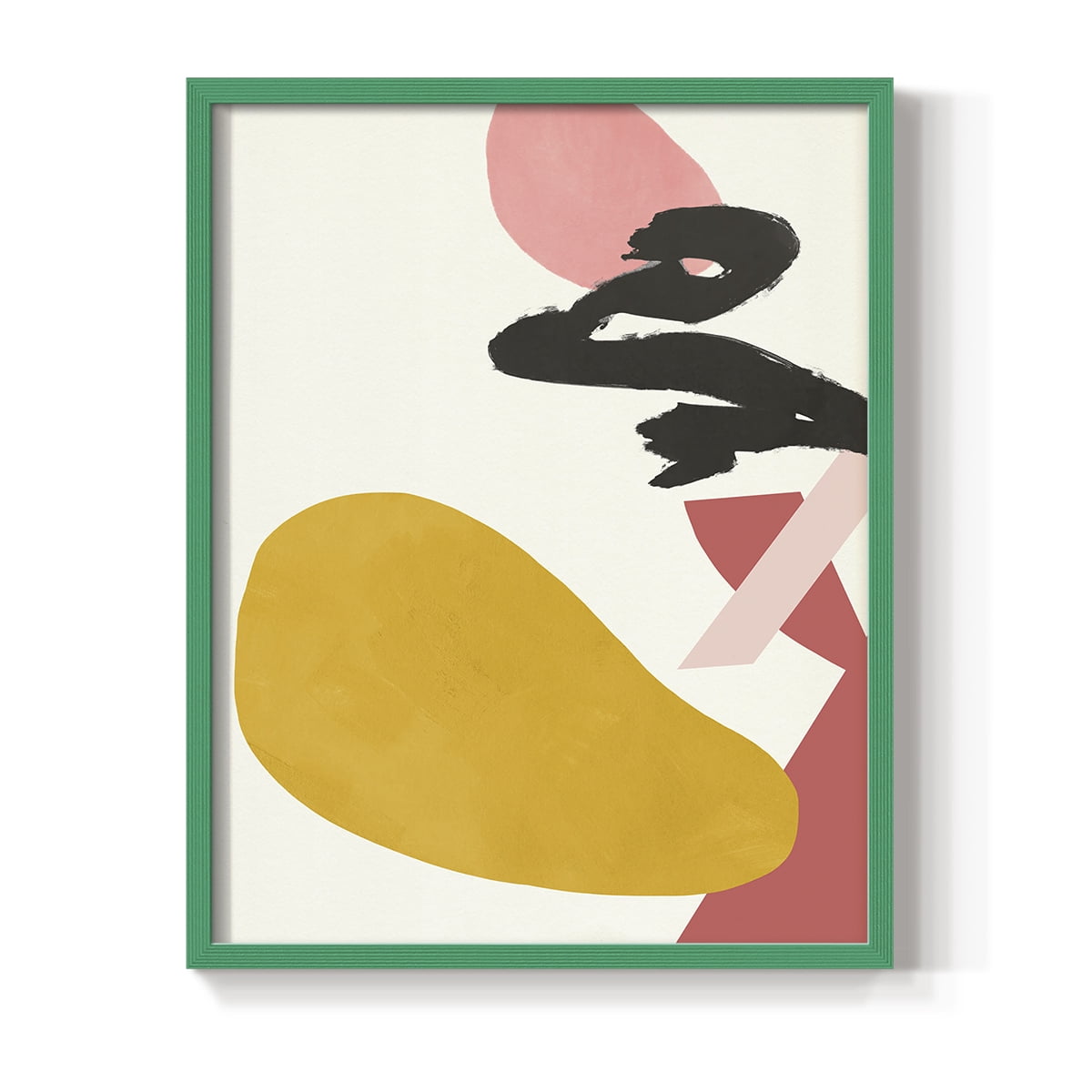 Bright Boy I Framed Print in Green Solid Wood Framed Print No Nail Hanging