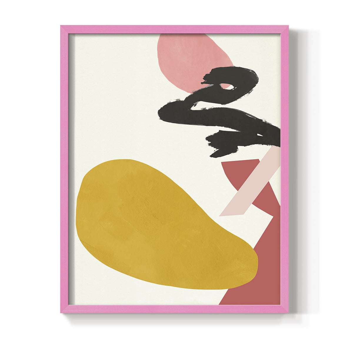 Bright Boy I Framed Print in Pink Solid Wood Framed Print No Nail Hanging