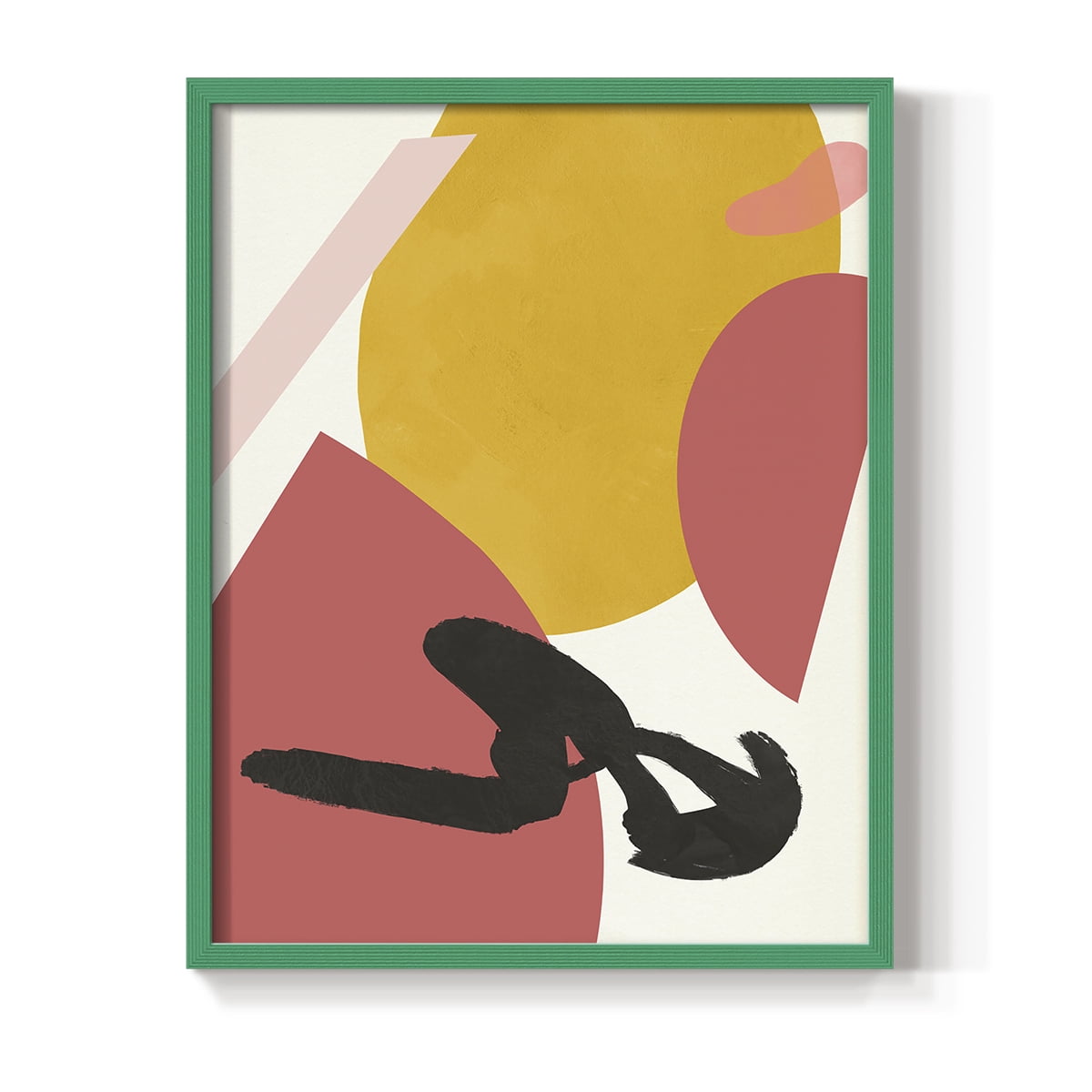 Bright Boy II Framed Print in Green Solid Wood Framed Print No Nail Hanging