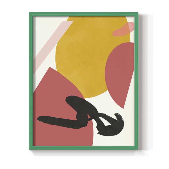 Bright Boy II Framed Print in Green Solid Wood Framed Print No Nail Hanging