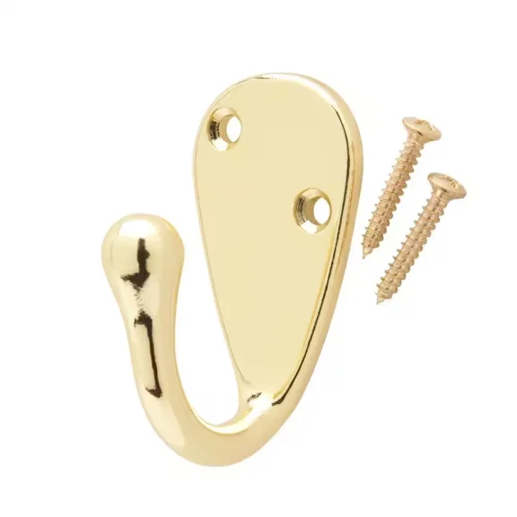 Bright Brass Single Robe Hook