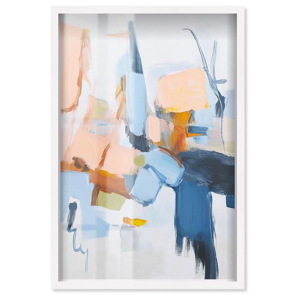 Bright Brush Palette III Shadowbox Print Modern Wall Decor by Art Remedy, White Frame, 24 x 36