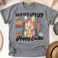 thumbnail image 1 of Bright Bunny Graphic T-Shirt | Spring Rabbit Ears with Words and Heart Bow, Graphite Heather, Size 5XL, 1 of 6