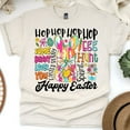 thumbnail image 1 of Bright Bunny Graphic T-Shirt | Spring Rabbit Ears with Words and Heart Bow, Natural, Size L, 1 of 6