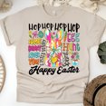 thumbnail image 1 of Bright Bunny Graphic T-Shirt | Spring Rabbit Ears with Words and Heart Bow, Sand, Size XL, 1 of 6