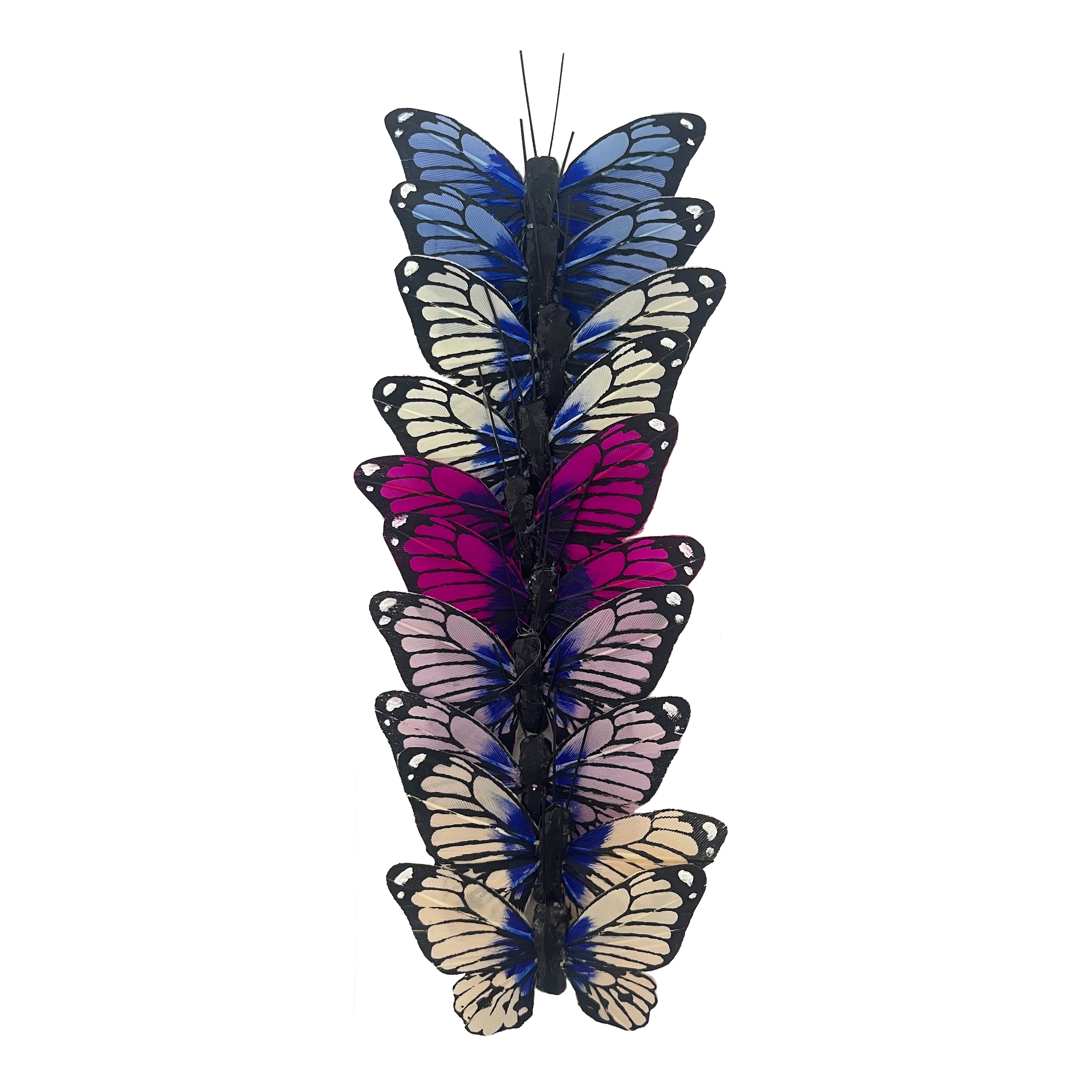 Wired Multicolor Decorative Butterfly Set