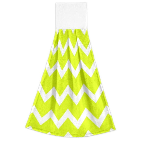 Bright Chevron Pattern 2 Pack 14''x18'' Hand Towels Soft Coral Fleece Quick Dry Hook and Loop for Kitchen Bathroom