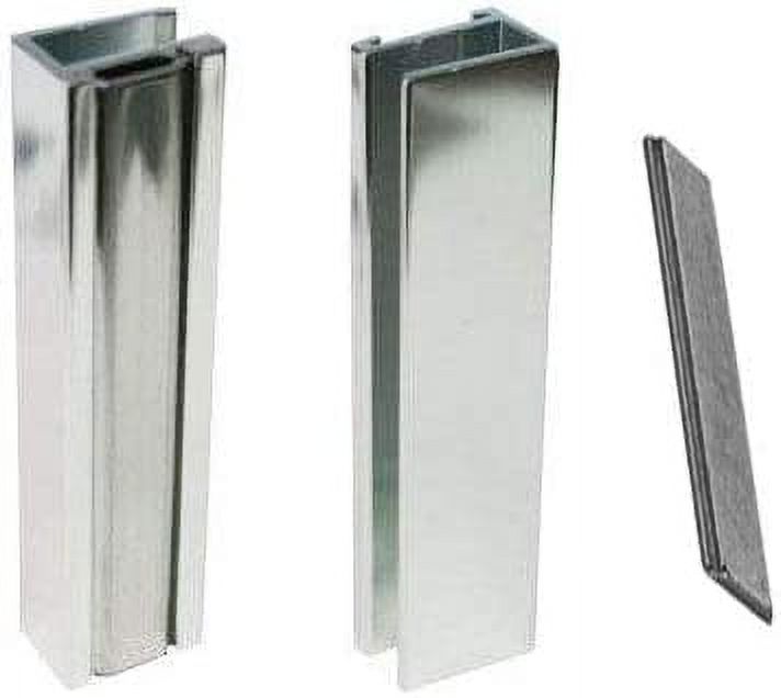 Bright Chrome Shower Door UChannel with Metal Strike and Set