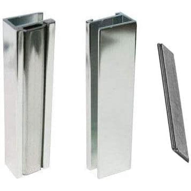 Bright Chrome Shower Door UChannel with Metal Strike and Set