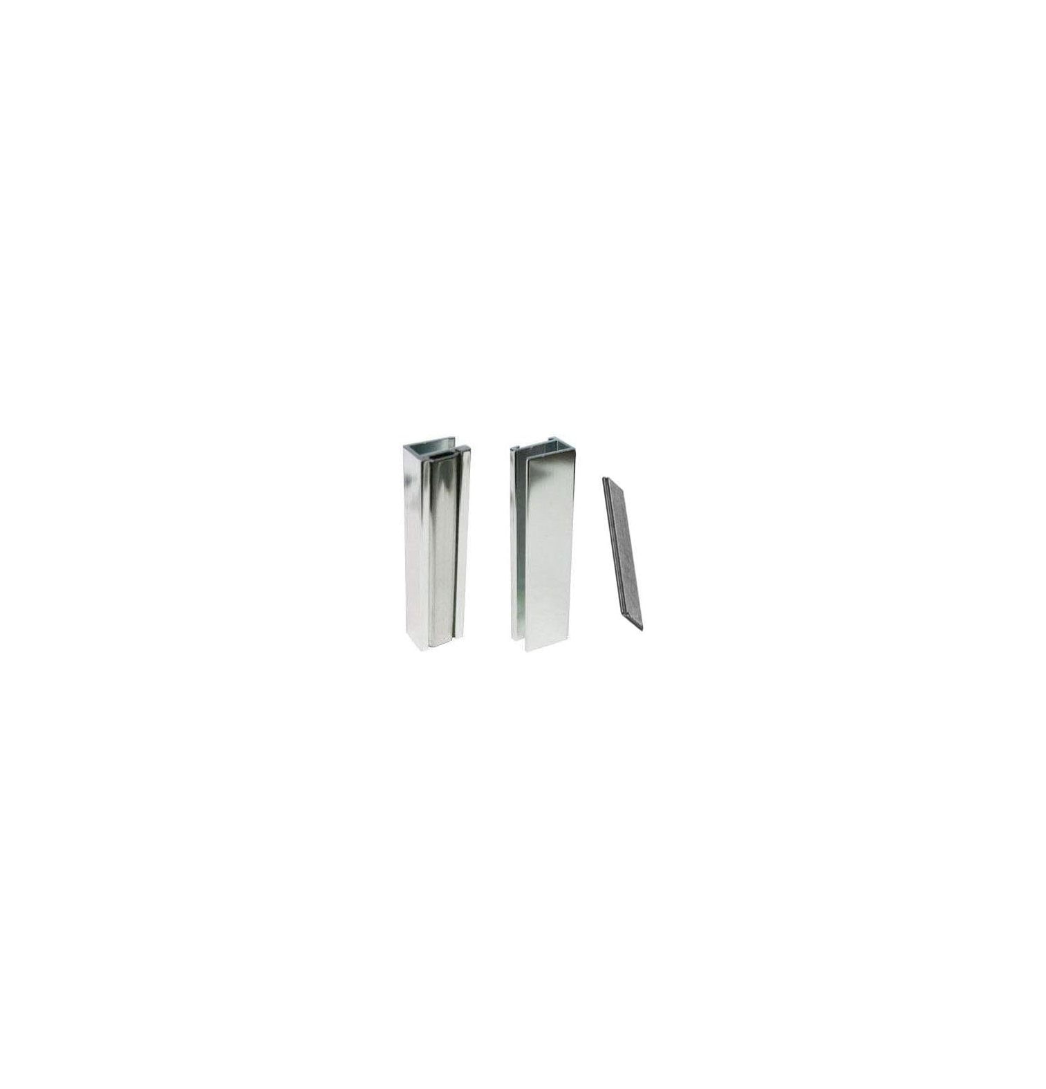 Bright Chrome Shower Door UChannel with Metal Strike and Set
