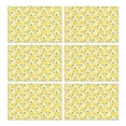 thumbnail image 1 of Bright Citrus Lemon Placemats Set of 6, Flax Linen Heat Resistant Wrinkle Free Table Mats, Cute Summer Fruit and Floral Pattern for Fresh Kitchen and Dining Table Decor, 1 of 5