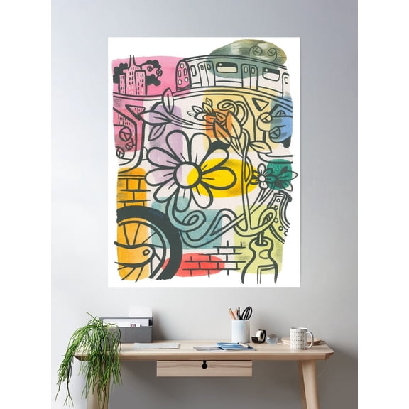 Bright City, Big Lights Poster Wall Art, Modern Wall Decor For Living Room Bedroom, 16x24 UNFRAMED
