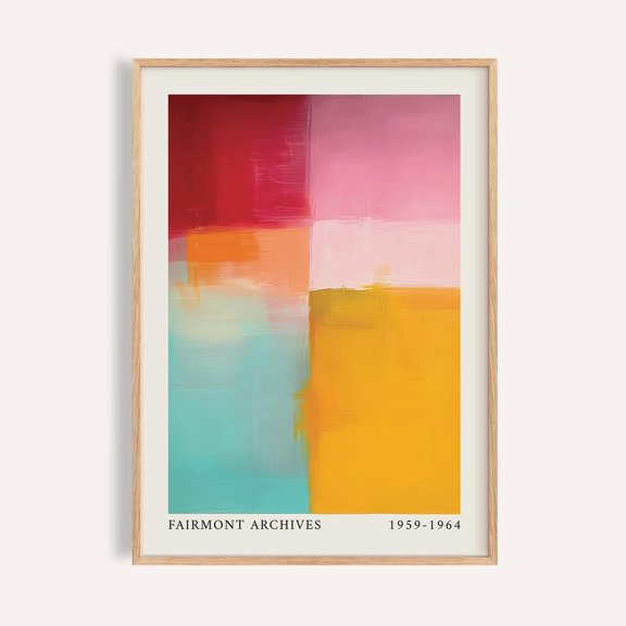 Bright Color Block Poster, Unframed Paper Poster 8x10in