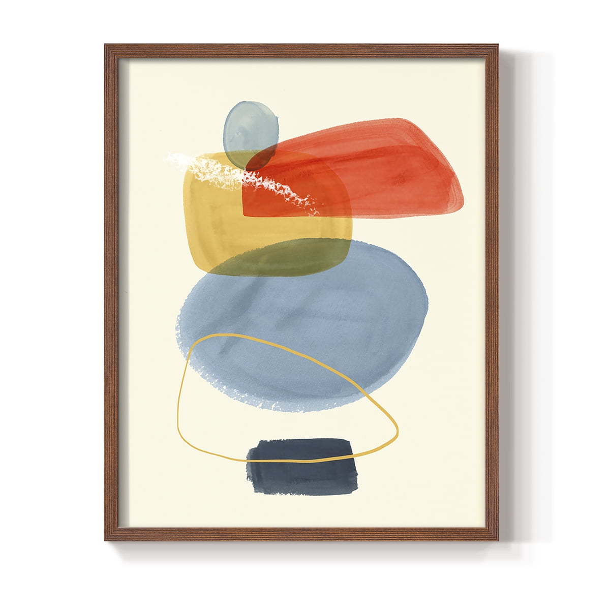 Bright Color Bundle I Framed Print in Brown Solid Wood Framed Print No Nail Hanging