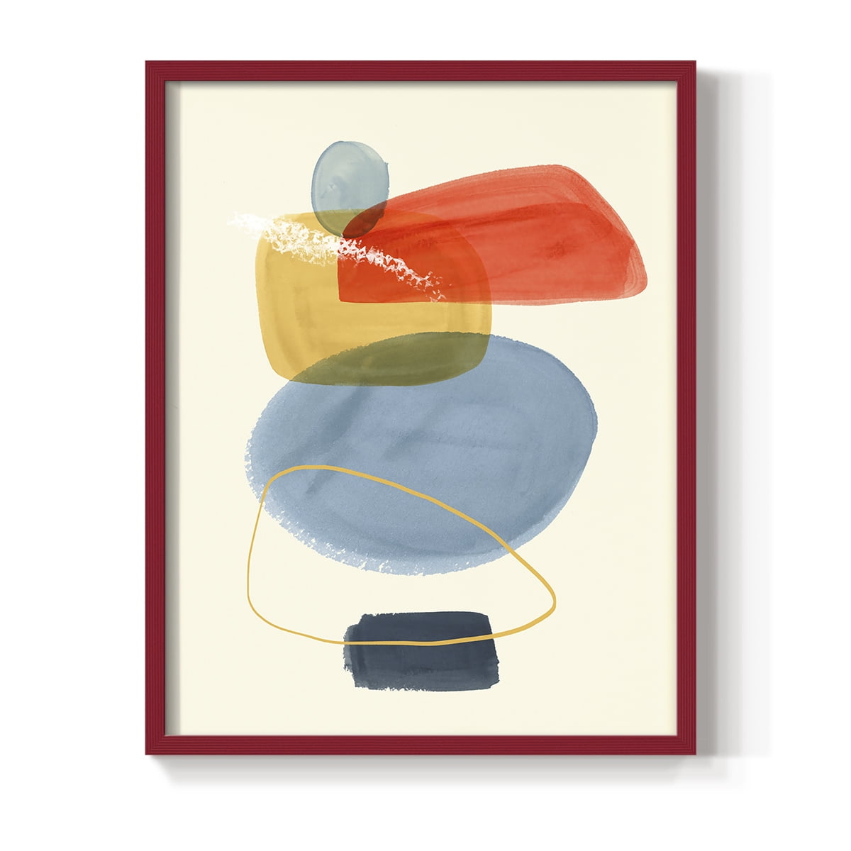 Bright Color Bundle I Framed Print in Red Solid Wood Framed Print No Nail Hanging