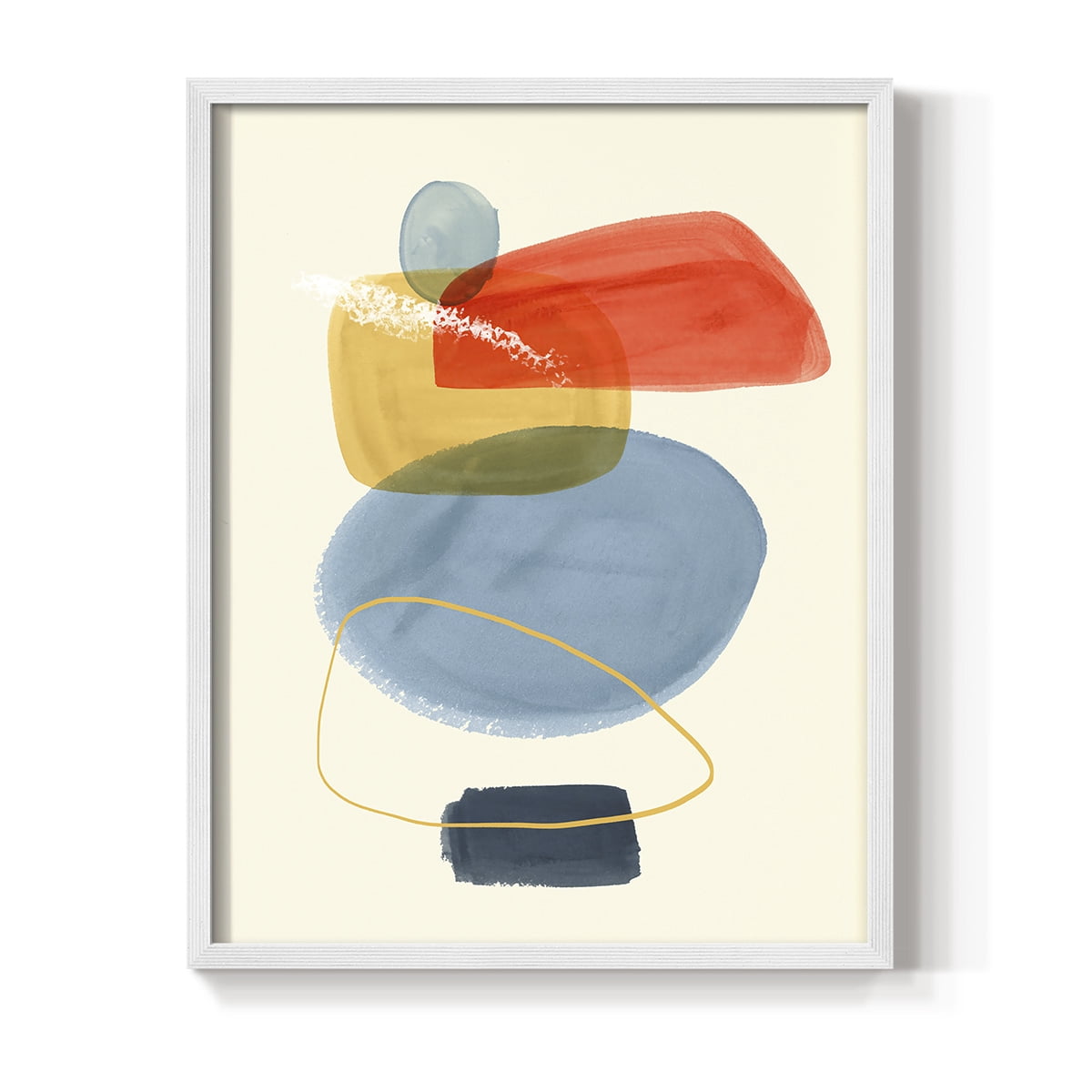 Bright Color Bundle I Framed Print in White Solid Wood Framed Print No Nail Hanging