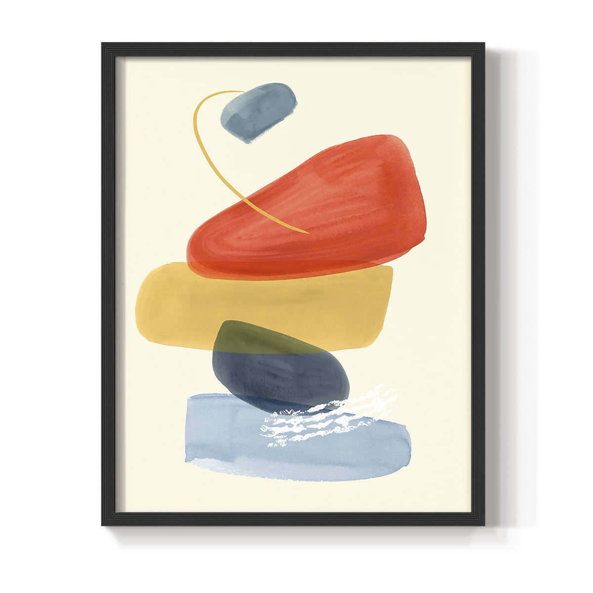 Bright Color Bundle II Framed Print in Black Solid Wood Framed Print No Nail Hanging