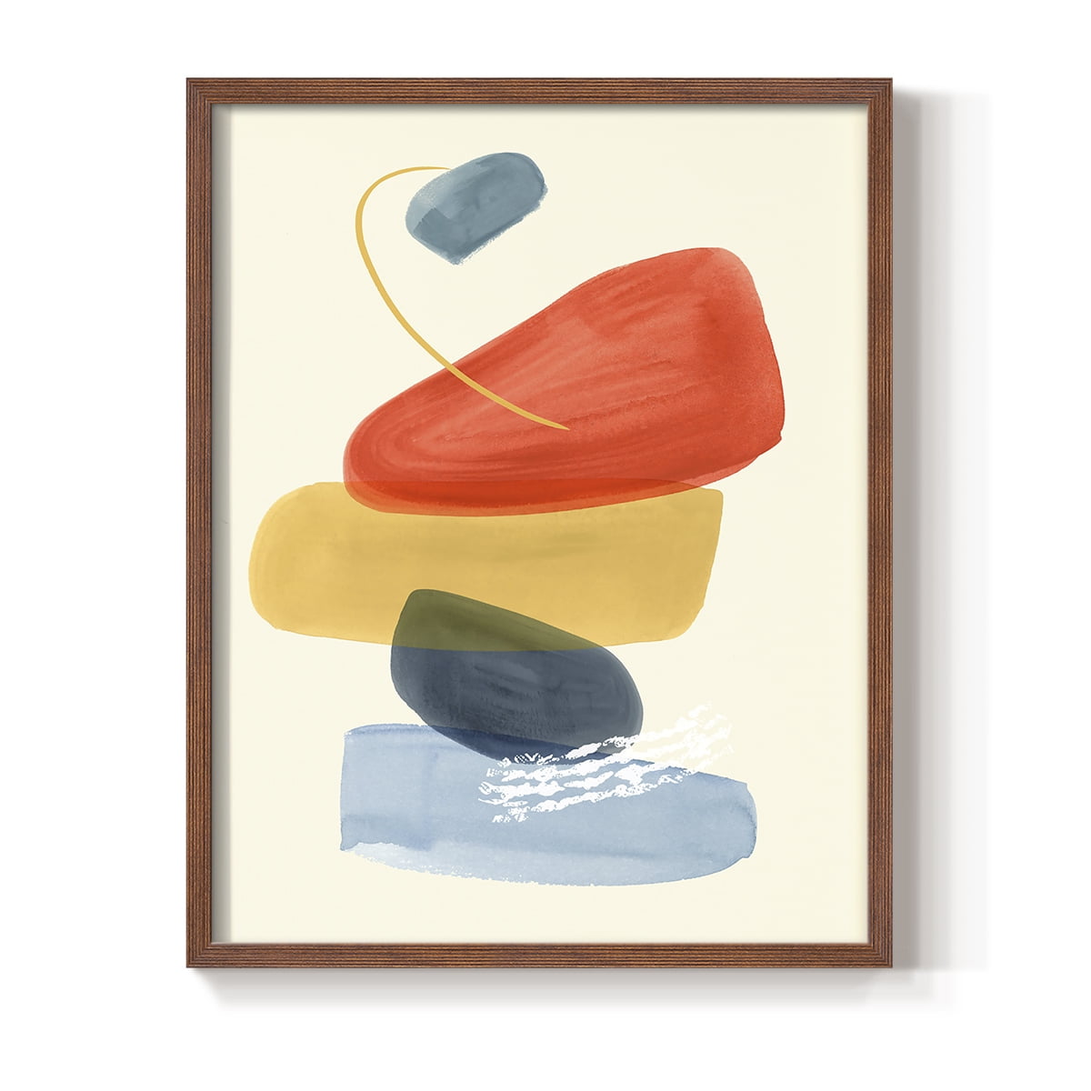 Bright Color Bundle II Framed Print in Brown Solid Wood Framed Print No Nail Hanging