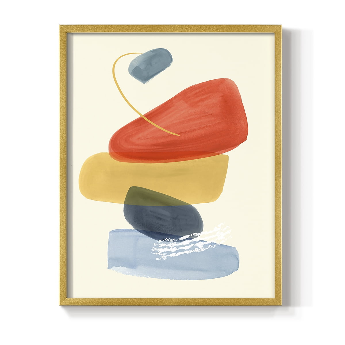 Bright Color Bundle II Framed Print in Gold Solid Wood Framed Print No Nail Hanging