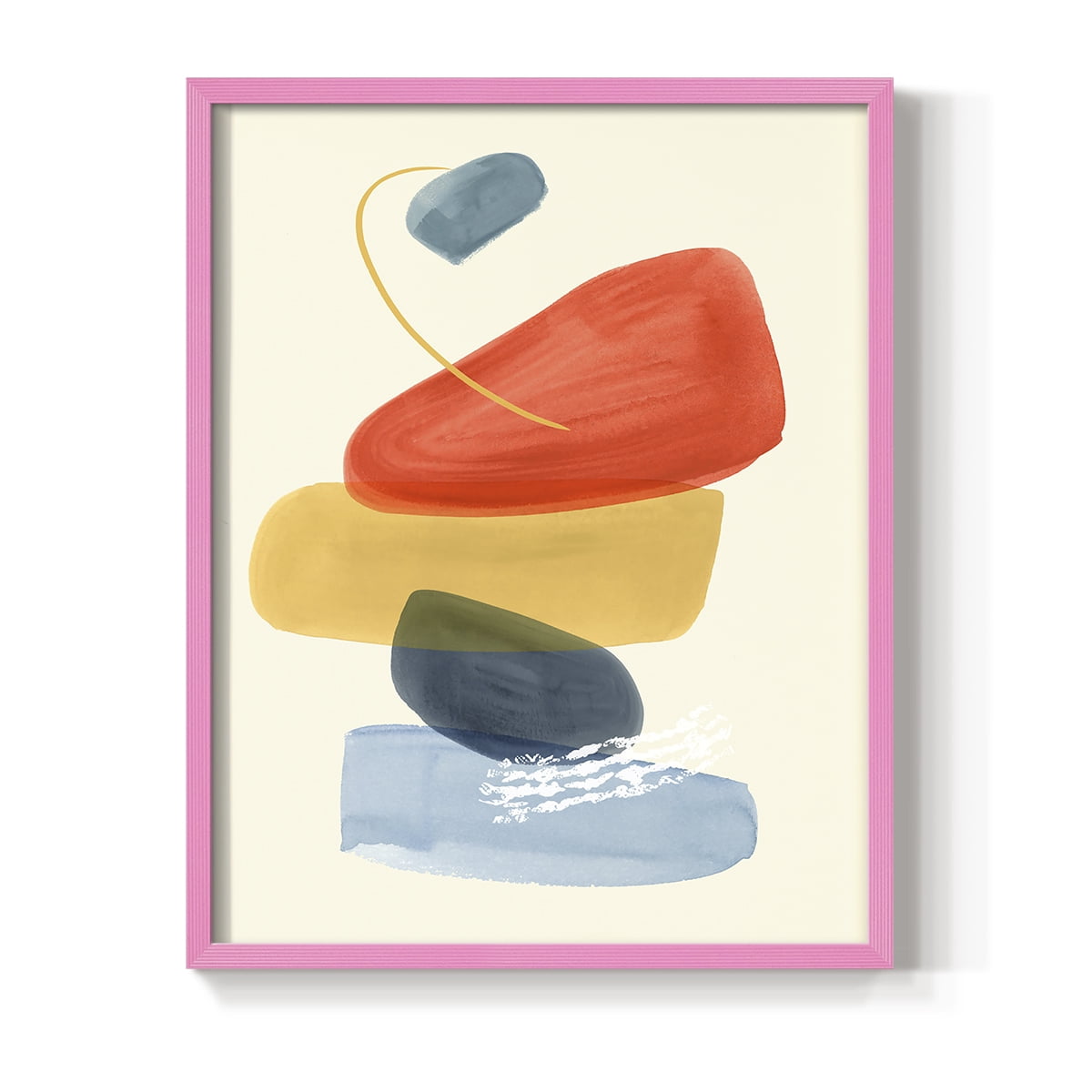 Bright Color Bundle II Framed Print in Pink Solid Wood Framed Print No Nail Hanging