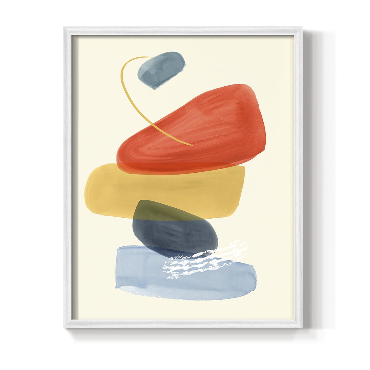 Bright Color Bundle II Framed Print in White Solid Wood Framed Print No Nail Hanging
