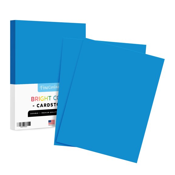 Bright Color Card Stock Paper, 65lb. 8.5 X 11 Inches - 50 Sheets - Blue