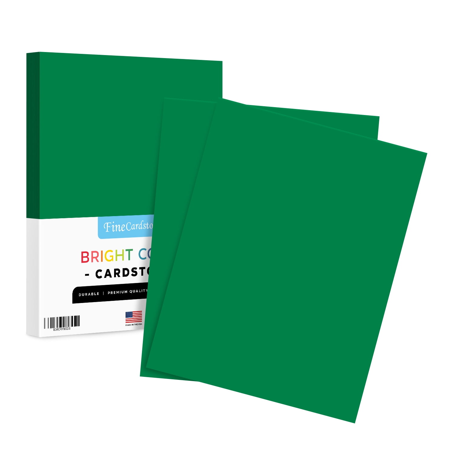 Bright Color Card Stock Paper, 65lb. 8.5 X 11 Inches - 50 Sheets - Green