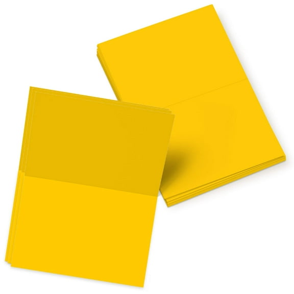 Bright Color Folding Greeting Cards | 4.5" x 6" Inches When Folded in Half | 50 Sheets Per Pack | Gold