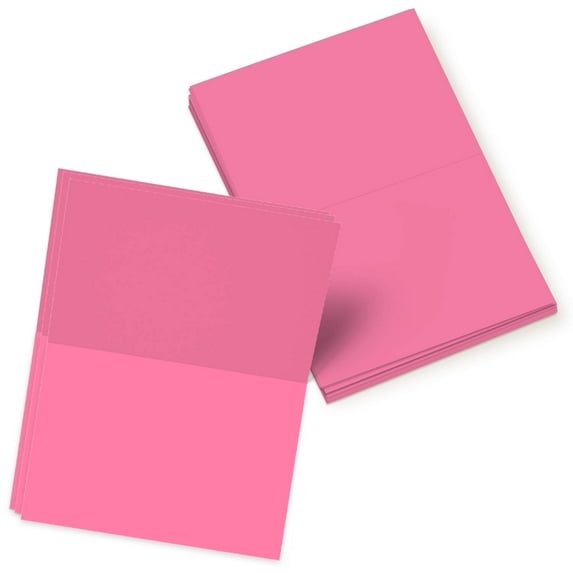 Bright Color Folding Greeting Cards | 4.5” x 6” Inches When Folded in Half | 50 Sheets Per Pack | Ultra Fuchsia