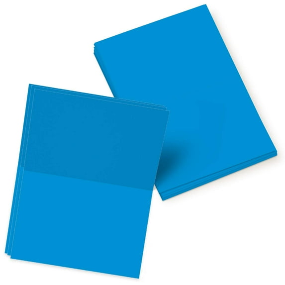 Bright Color Folding Greeting Cards | 5” x 7” Inches When Folded in Half | 50 Sheets Per Pack | Blue