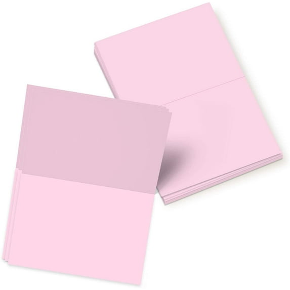 Bright Color Folding Greeting Cards | 5” x 7” Inches When Folded in Half | 50 Sheets Per Pack | Ultra Pink