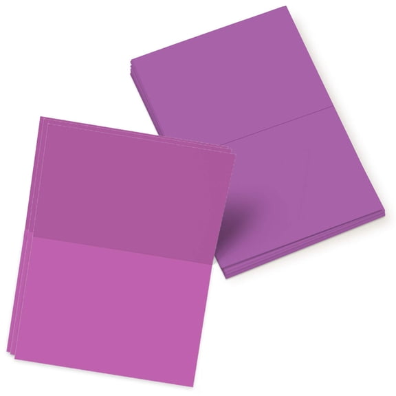 Bright Color Folding Greeting Cards | 5” x 7” Inches When Folded in Half | 50 Sheets Per Pack | Violet